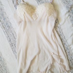 Linea Donatella Ivory Pink Lingerie Teddy Womens M